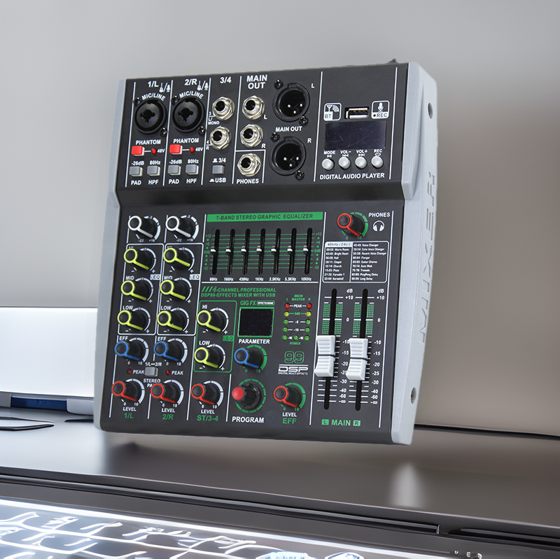 Cross-border professional 4/6/8 channel mixer built-in 16DSP7 equalization effect Bluetooth computer MP3 internal recording