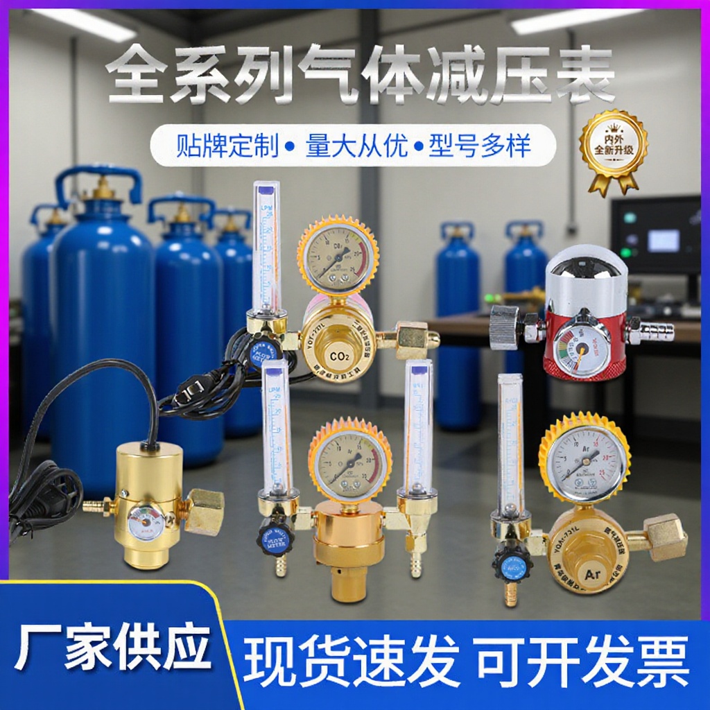 加热型节能二氧化碳减压器36V 220V氩气 双管氩气 二保焊减压阀