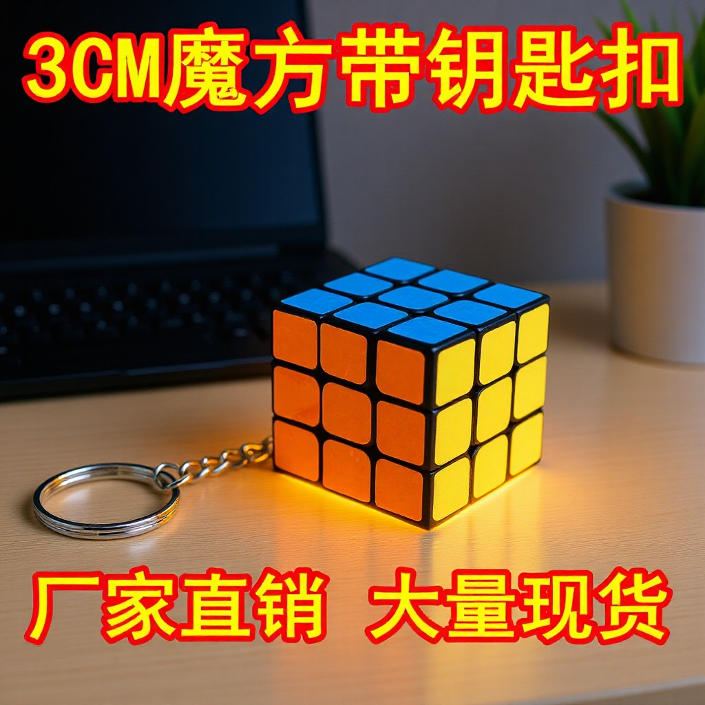 Children's intelligence Rubik's Cube 3CM third-order Rubik's Cube keychain pendant Rubik's Cube creative decompression toy children's gift