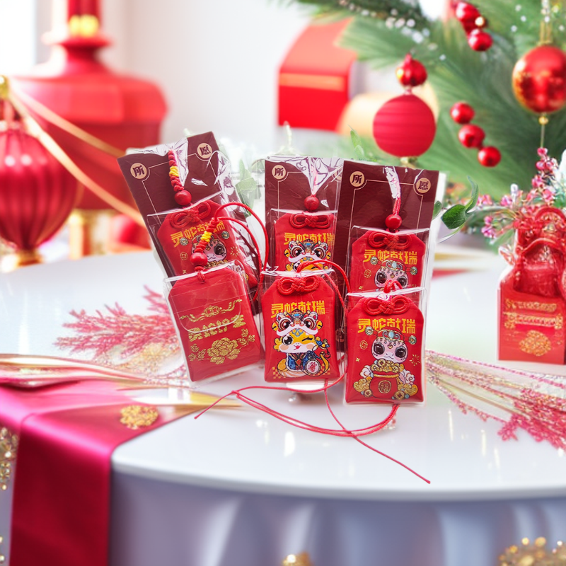 Wholesale 2025 Year of the Snake Double-Sided Embroidered Logo Sachet Amulet for Peace and Wealth by Yushou Manufacturer