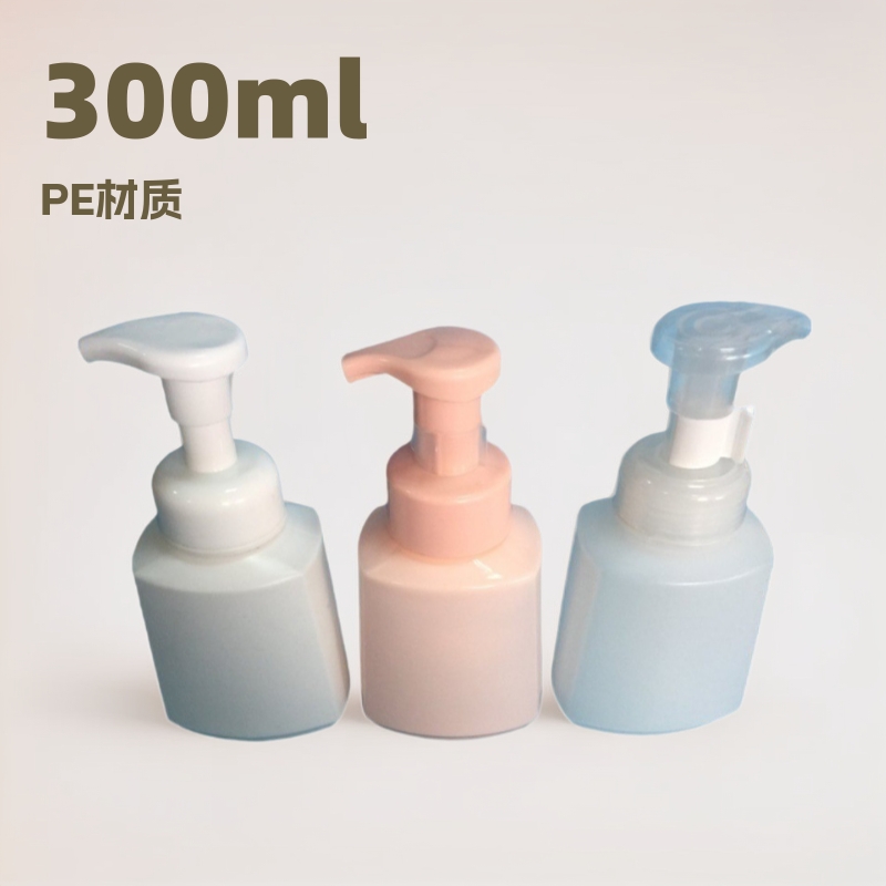 生产现货方形300mlPET泡沫起泡瓶洗手液瓶摩斯洗面奶瓶
