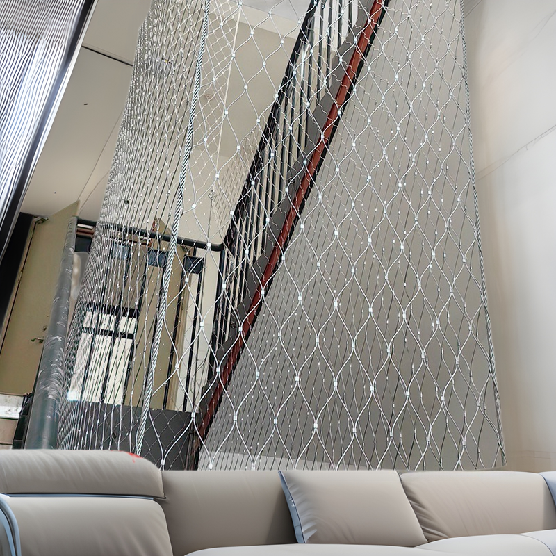 卡扣不锈钢绳网商场防护网鸟语林网植物攀爬网柔性钢丝绳网厂家