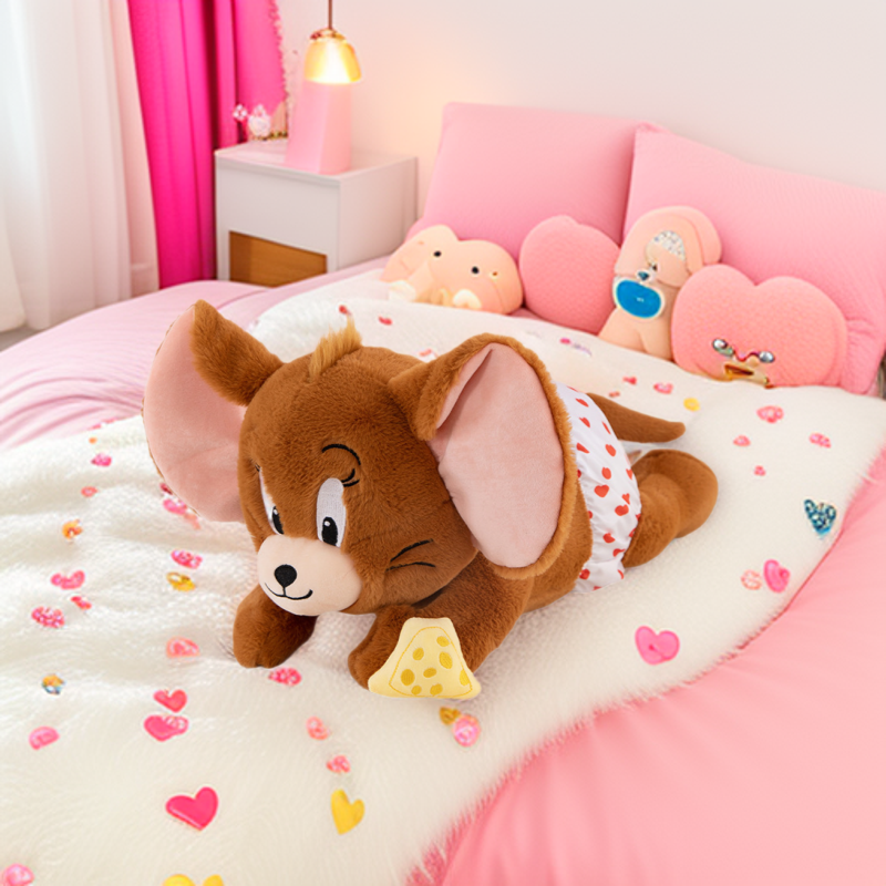 Tom and Jerry Plush Toy Lying down Toy Doll Cute Tom Cat Jerry Plush Doll Pillow Doll