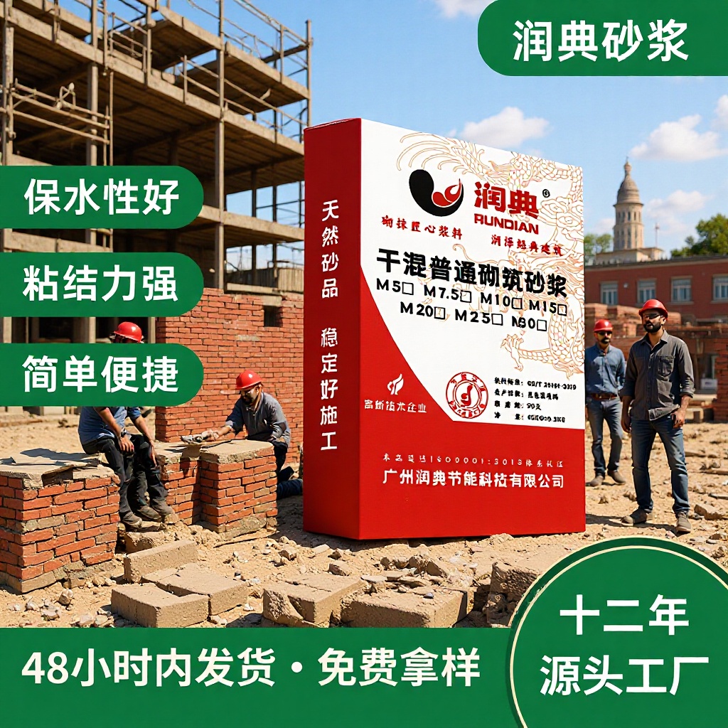厂家源头干混预拌砂浆砌筑砂浆M20保水性好粘结力强润典