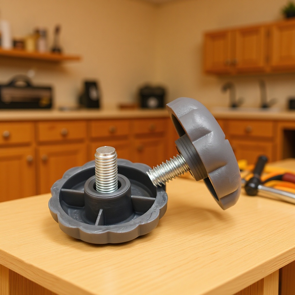 34mm-m6黑白色咖啡色梅花塑胶手柄 调节拧手 固定把手