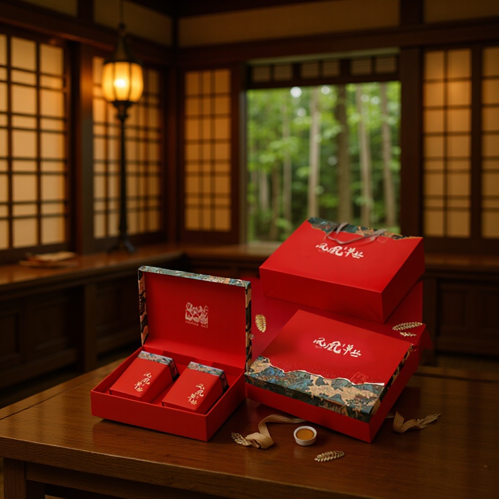 不期而遇凤凰单丛内二礼盒一斤红色包装礼盒久福茶叶包装免费设计