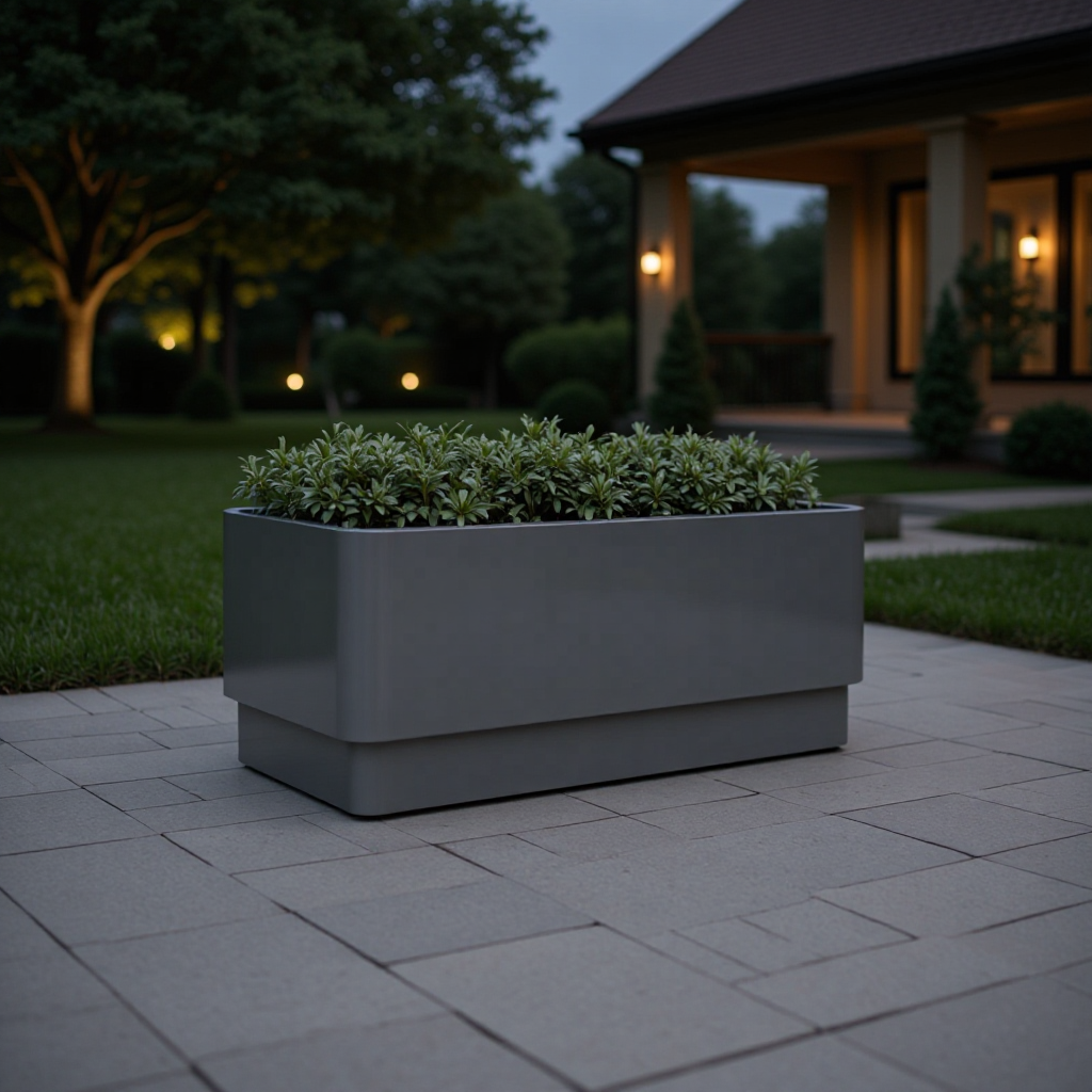 Outdoor Stainless Steel Flower Box Combination Iron Flower Groove Courtyard Landscape Flower Beard Road Fence Partition Planting Box Partition