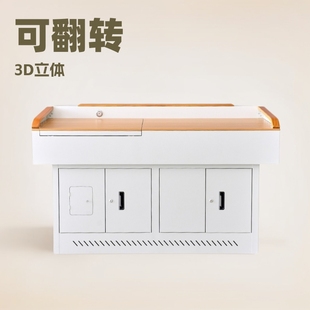Multimedia Podium Teacher Central Control Lecture Table Wooden Surface Reversible Computer Table Training Institution Conference Room Podium