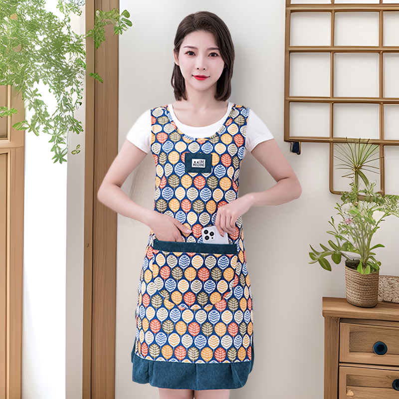 Apron Women's Cotton 2023 New Shoulder Cover Oil-proof Anti-stain Breathable Wear-resistant Lace Cute Ware Apron