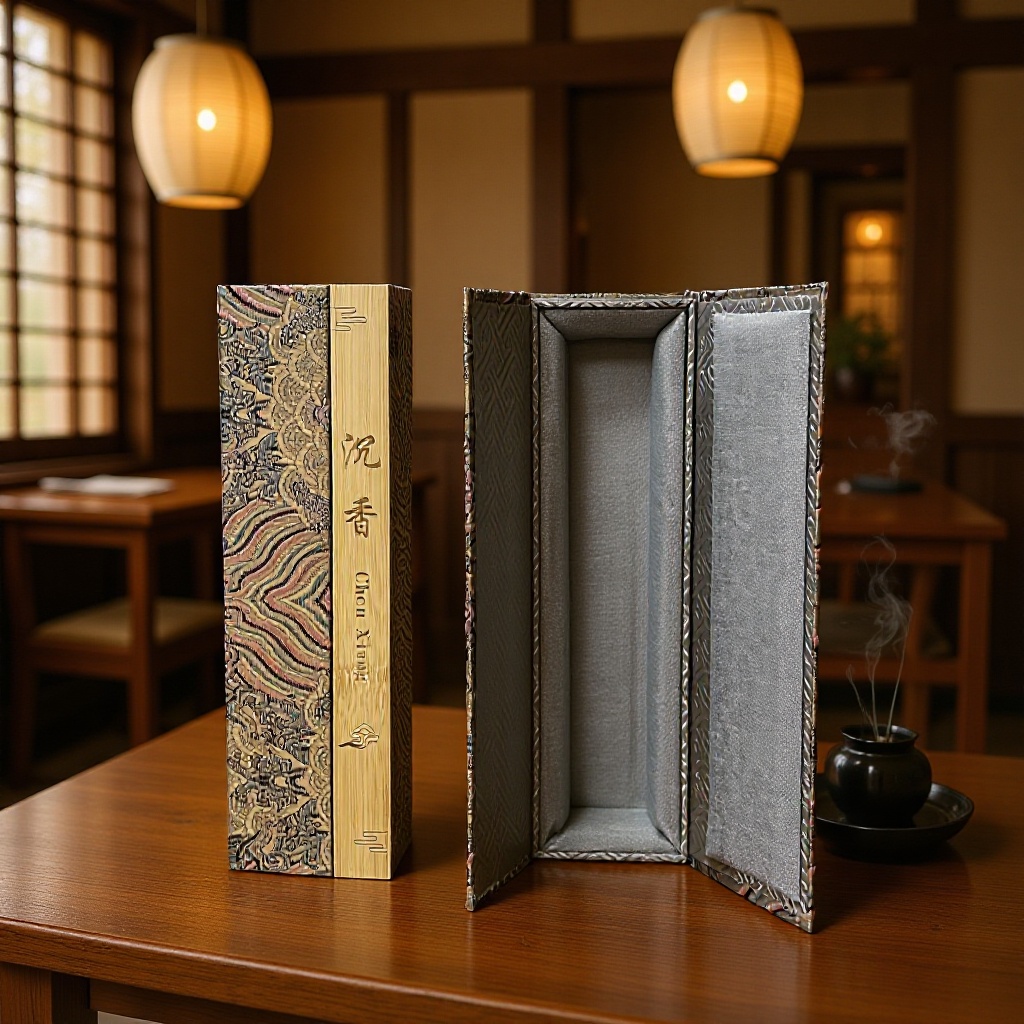 新款双开锦布沉香线香礼盒新款单管50克合香线香礼品收藏盒子