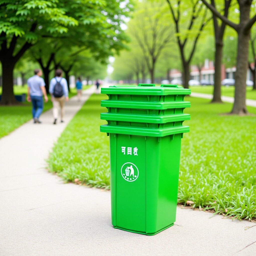 挂车垃圾桶240l塑料桶带盖带轮公园小区垃圾箱圆桶大容量户外