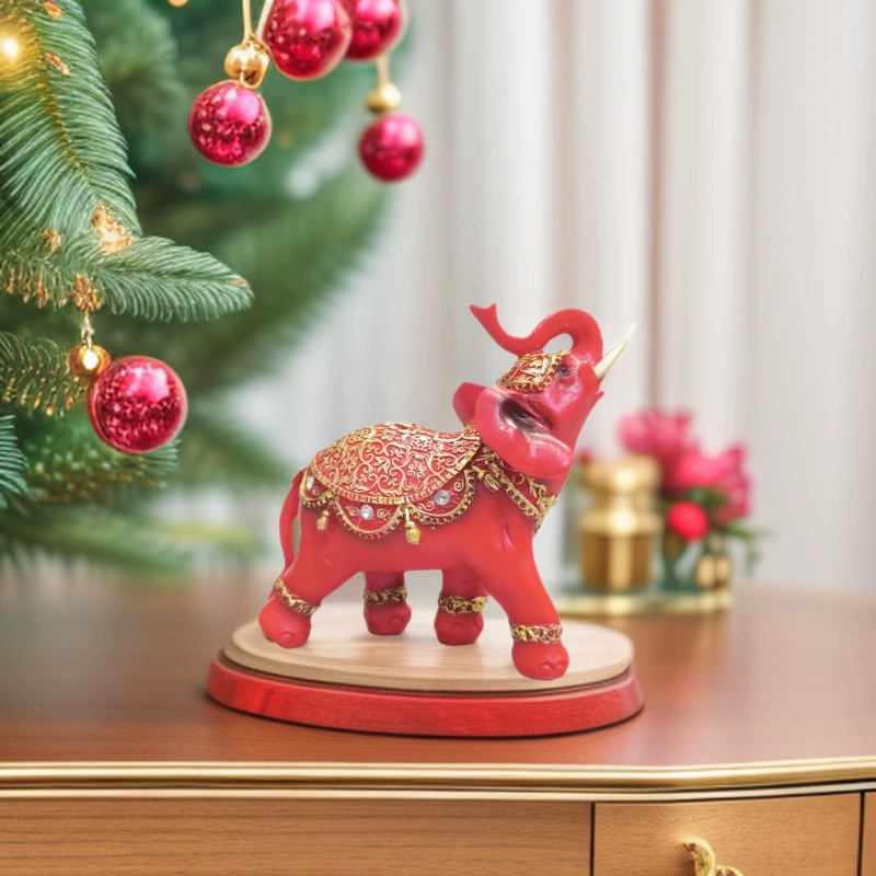 Золотой ретро-голубой узор, слон, изделия из смолы, украшение для дома, настольное украшение для гостиной, прихожей, офиса, трансграничные товары