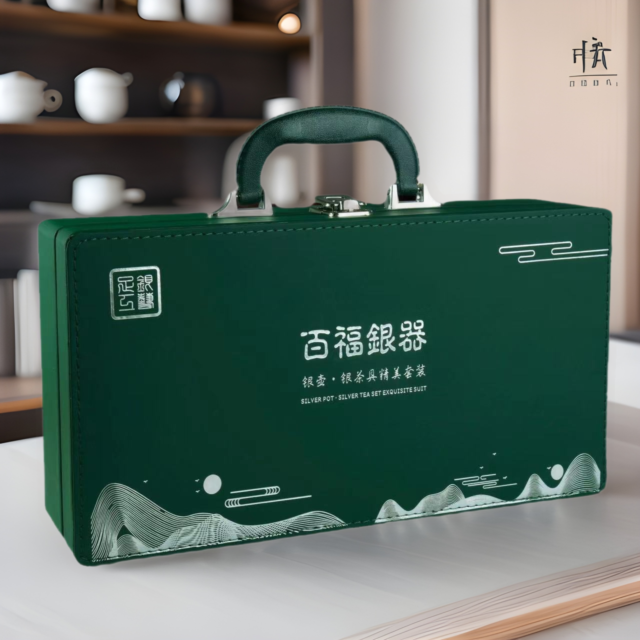 百福茶具999百福银壶银杯礼盒套装999银茶具茶壶茶杯套装礼品抖音