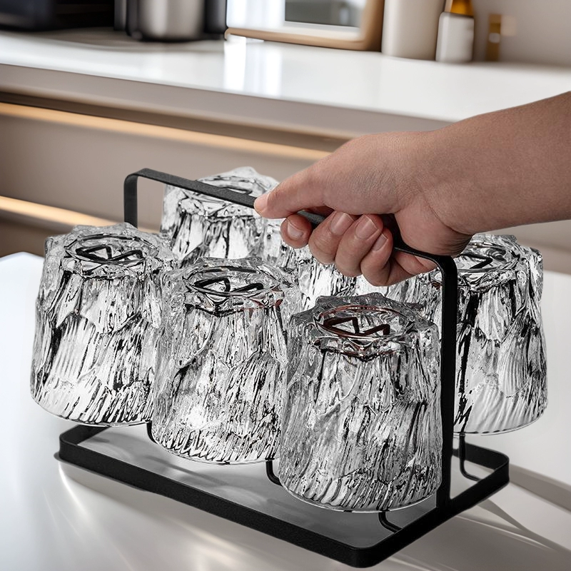 Набор для гостей в стиле лёгкой роскоши класса люкс, ретро-бокалы для пива с тиснением «ледник», красные, для домашнего использования.