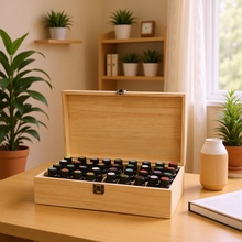 精油盒松木45格收纳木盒 收纳盒子精油展示盒5-15ml多特瑞适用