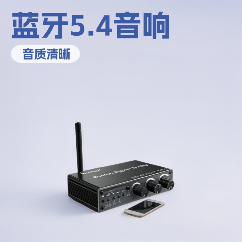 T500 Bluetooth Audio Receiver Adapter 5.4 U Disk Amplifier Audio Speaker with Remote Control Plug and Play