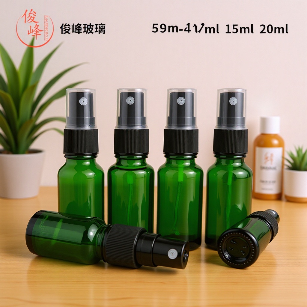 绿色精油瓶 5ml-100ml玻璃瓶药油分装瓶现货塑料喷雾 精油瓶