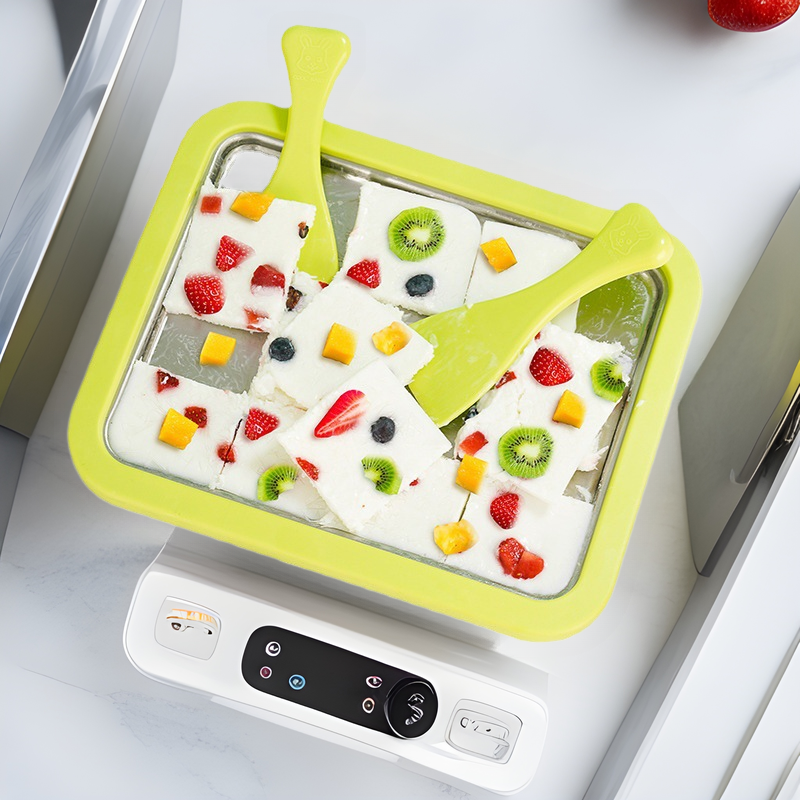 Household small fried yogurt machine 304 stainless steel thickened deep fried ice plate DIY children without plug-in ice frying machine