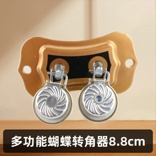 批发蝴蝶转角器升降双杆配件手摇晾衣架万向轮滑轮顶轮升降式