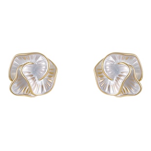 S925 Silver Needle Light Luxury Niche Camellia Earrings Women's Trendy Cold Style High-end Fashion French Flower Ear Jewelry