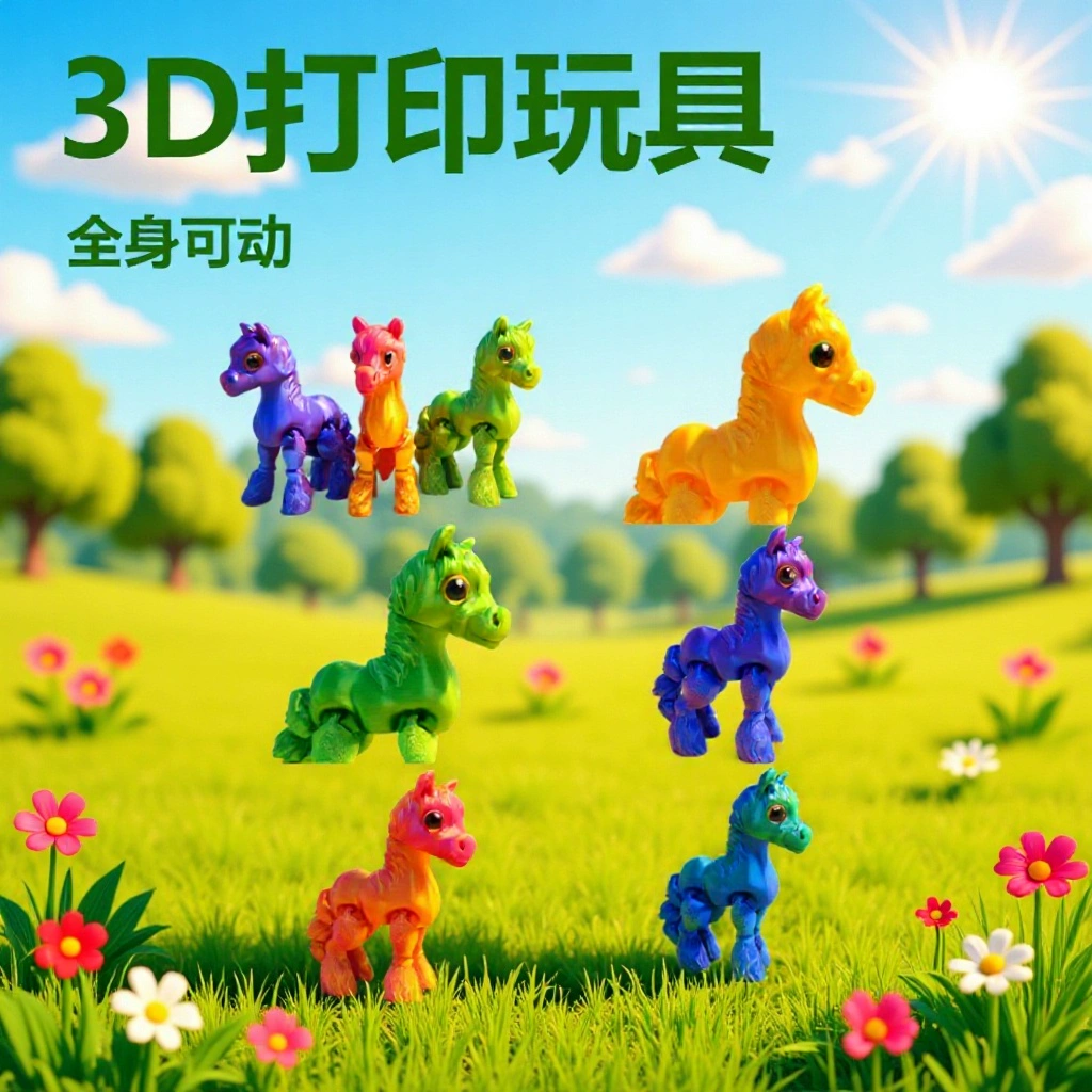 Милый столовый пони, movable toy, (跨境贸易), 3D