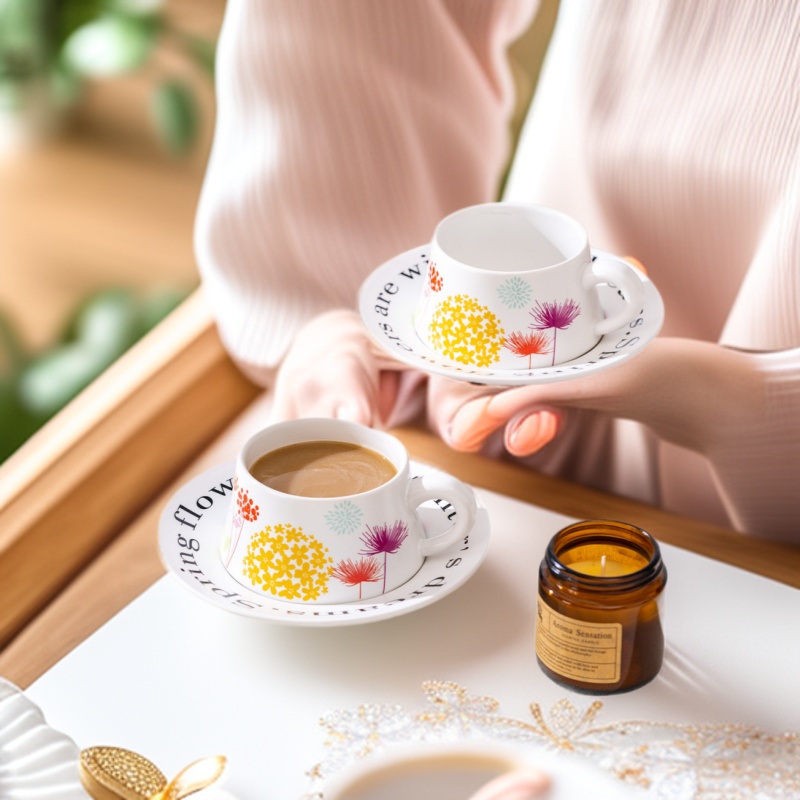 세라믹 커피잔과 받침 세트, 커피잔, 세라믹 뉴본차이나 컵과 받침 선물 상자, 컵 기념품, 일상 식사 및 주방용품