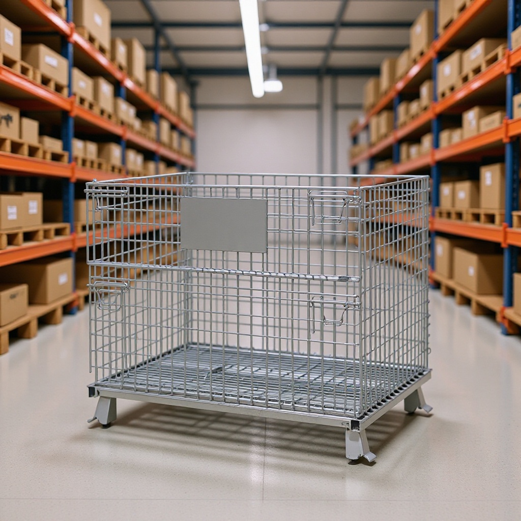 镀锌仓储笼超市分拣车商超蝴蝶笼叠式金属铁框网笼车间物流周转箱