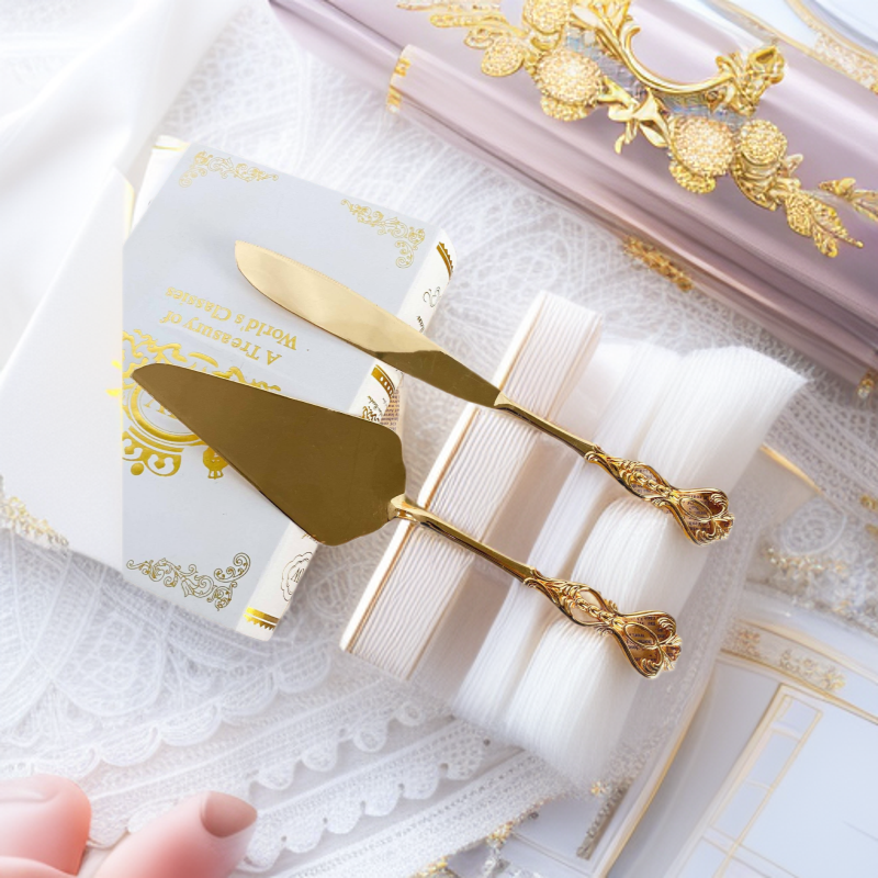 Cake Knife shovel European restaurant steak knife shovel household Golden Knife dessert suit wedding creative knife shovel decoration