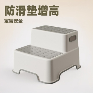 Children's Step Stool with Low Center of Gravity and Anti-Slip Ladder for Baby Washing and Brushing Teeth, Plastic Stool