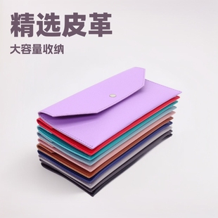 Wholesale Korean portable PU material cosmetic brush bag storage bag envelope bag zipper bag beauty bag glasses bag