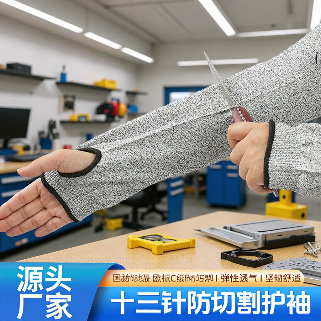 十三针防切割护袖5级防切割面料袖口魔术贴设计宽松可调节护袖
