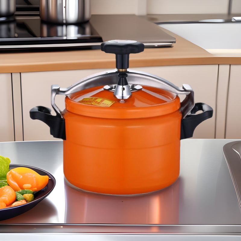 Color small aluminum alloy pressure cooker household explosion-proof commercial pressure cooker gas safety gland type universal compound bottom