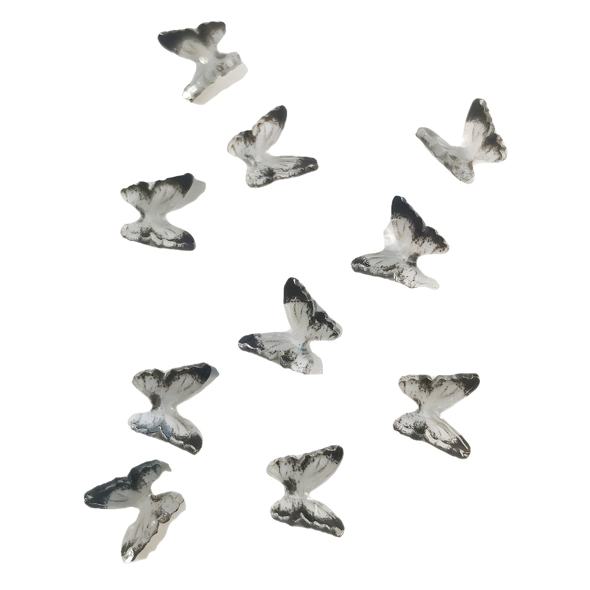 Acrílico mariposa resina tridimensional accesorios de uñas accesorios de flores plástico transparente uñas hechas a mano material DIY