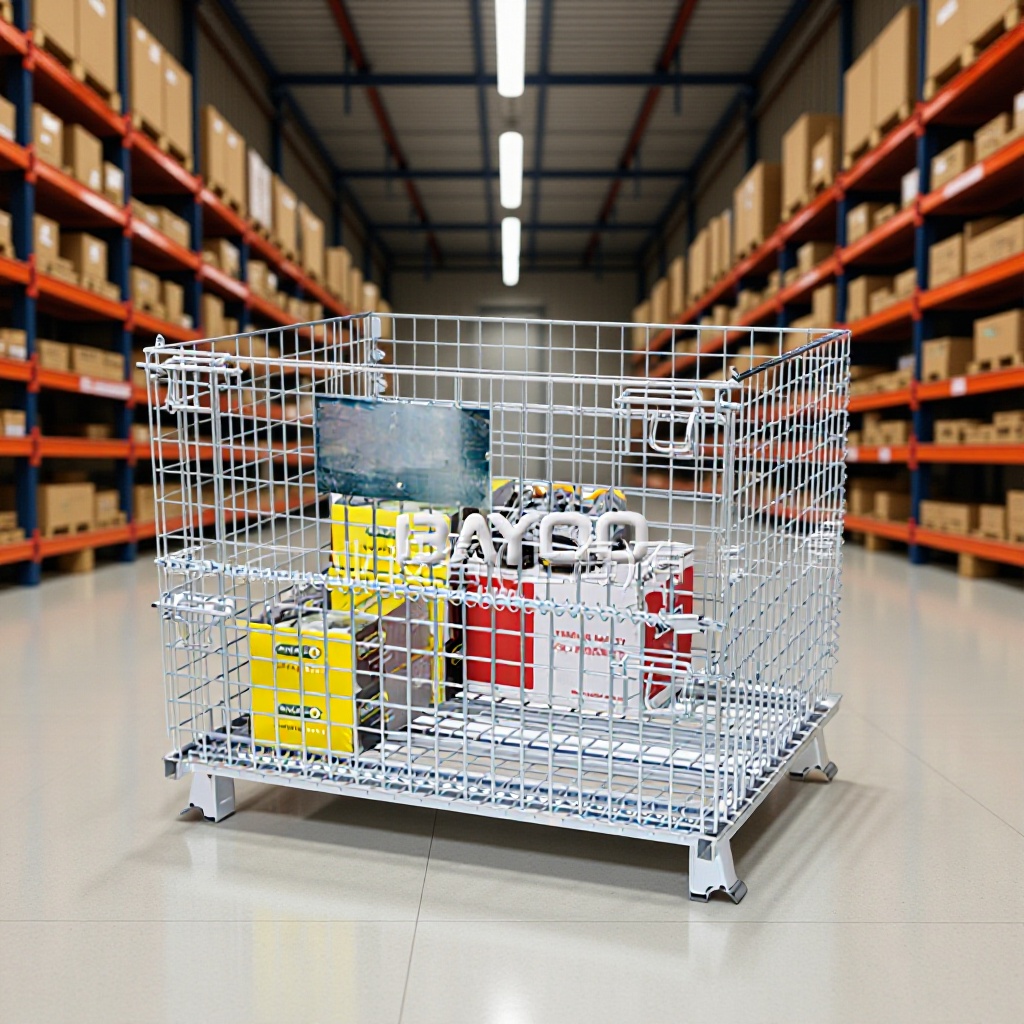 BAYOO/拜优 折叠仓储笼,镀锌仓储笼,定制仓储箱,金属仓储笼