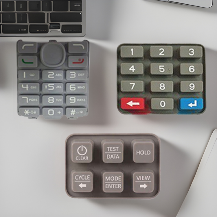 Customized Silicone Buttons, Translucent Buttons, Conductive Spray, Silk Screen Printing, Laser Engraving, Remote Control Silicone Rubber