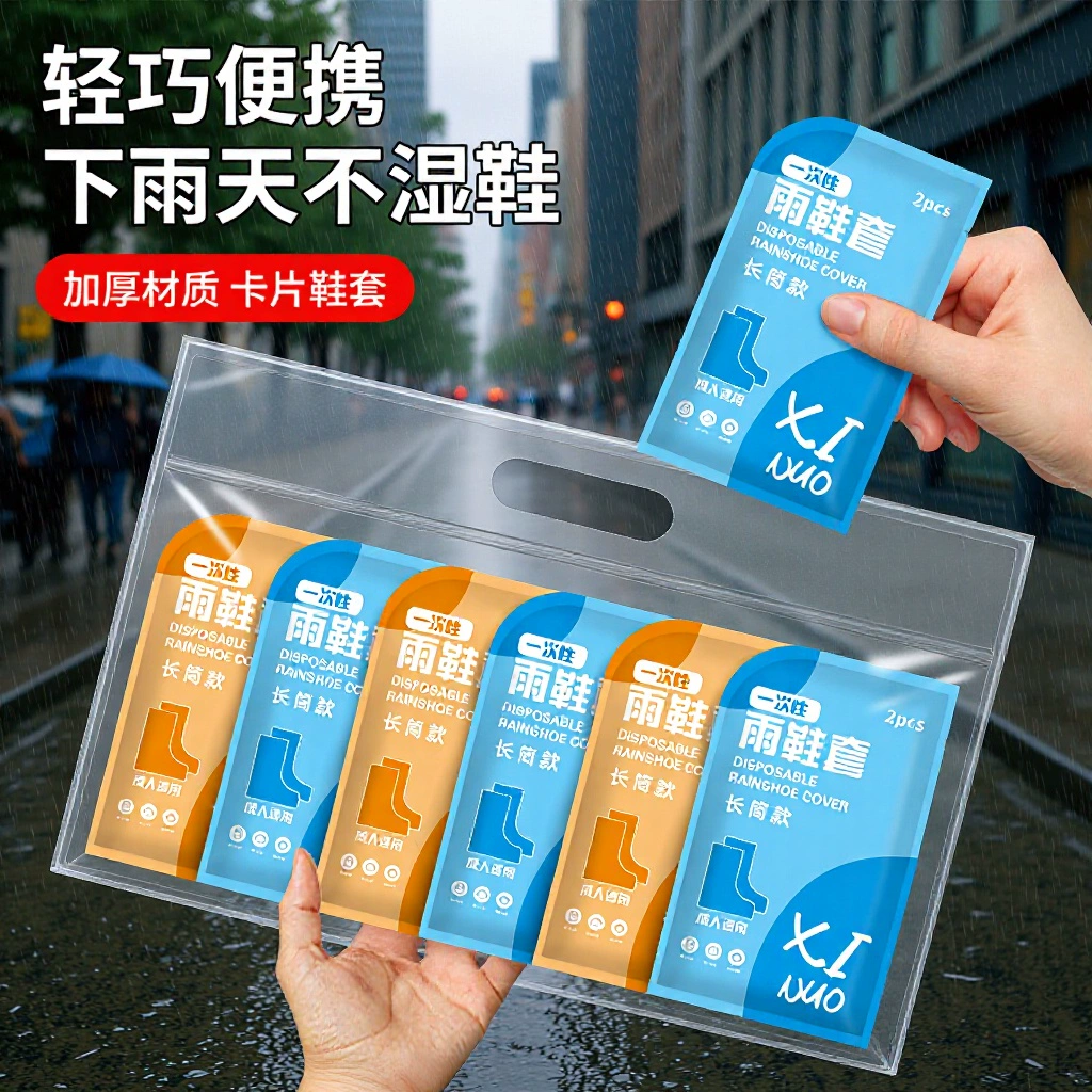 Одноразовые пластиковые pe дождевые бахилы утолщенные износостойкие портативные независимые упаковки для взрослых дождевые бахилы для фермы