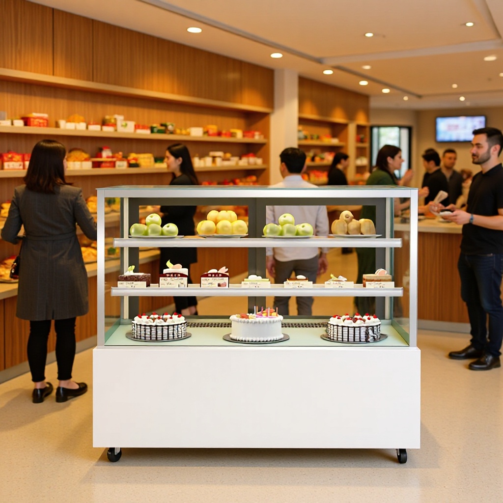 Commercial Vertical Fresh-Keeping Cake Cabinet Refrigerated Display Cabinet Fruit Cooked Food Dessert Display Cabinet Ordering Cabinet Freezer