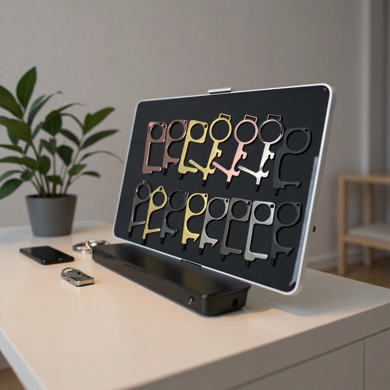 Edc Door Opener Virus Transmission Zinc Alloy Contactless Door Opener Elevator Metal Keychain Anti-Epidemic Keychain