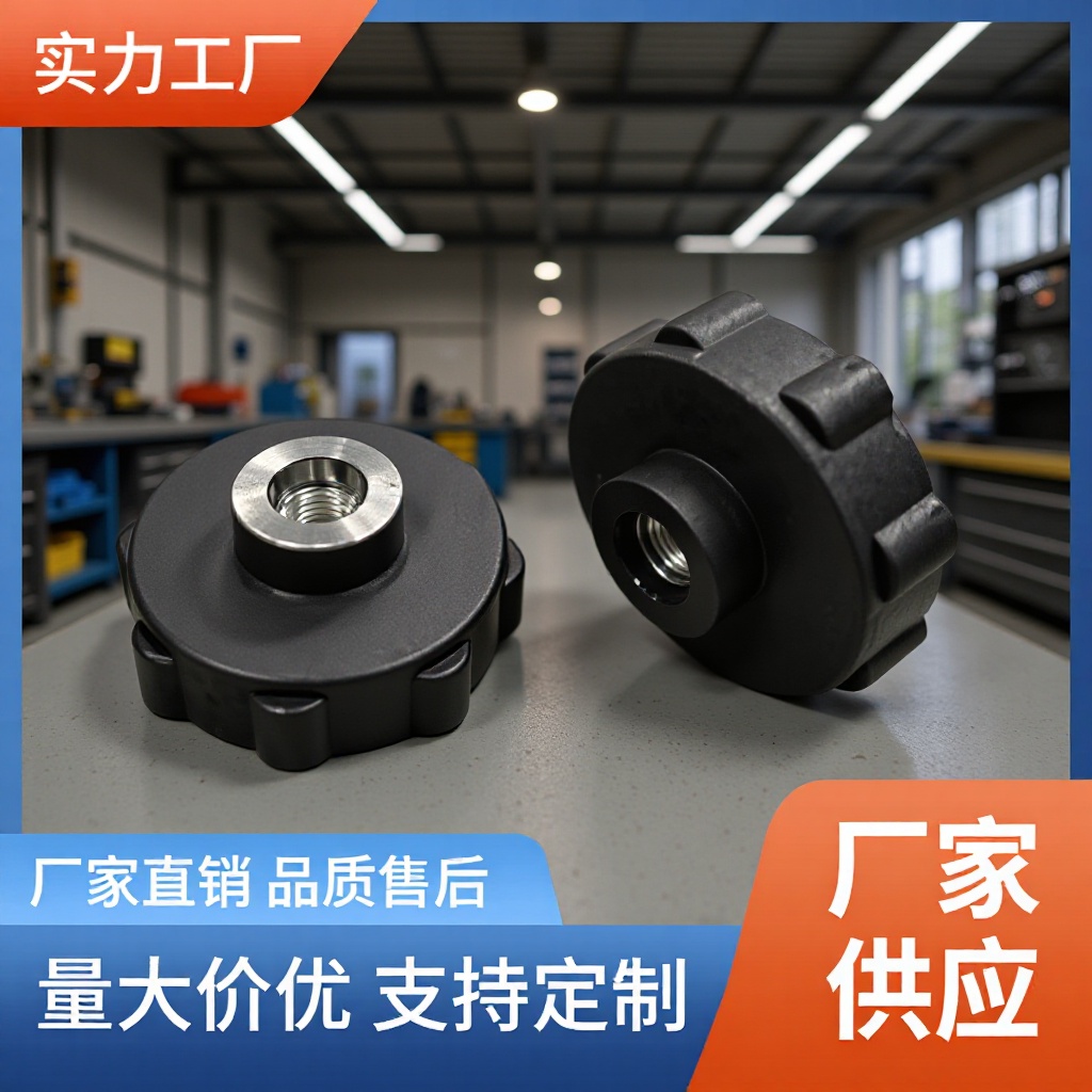 40#m6塑胶梅花旋钮螺母塑料手柄螺母胶头螺母手拧螺帽厂家