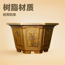 树脂花盆厂家直销庭院花园种植养殖金边落地款批发65cm