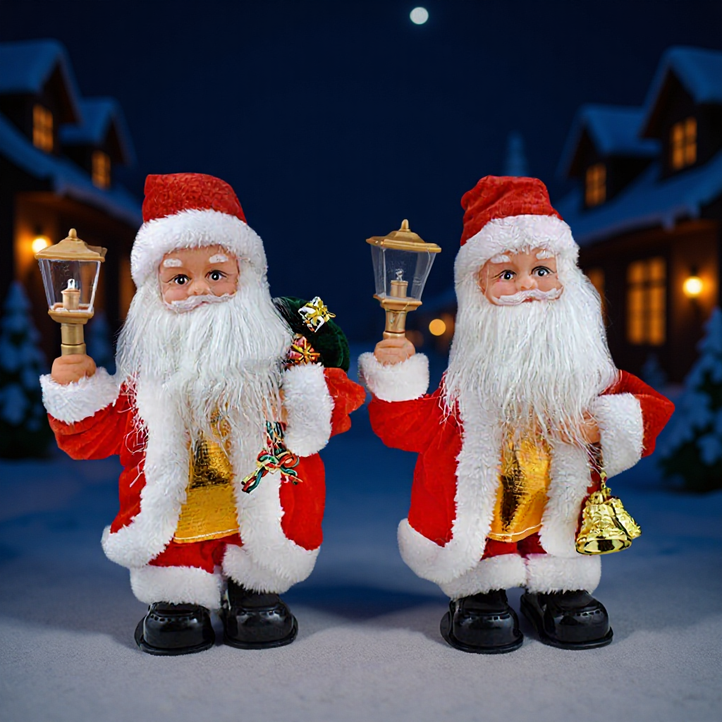 Novel and Interesting Electric Hand-Held Palace Lantern with Music Santa Claus Toy Christmas Gift Decorative Ornament Toy