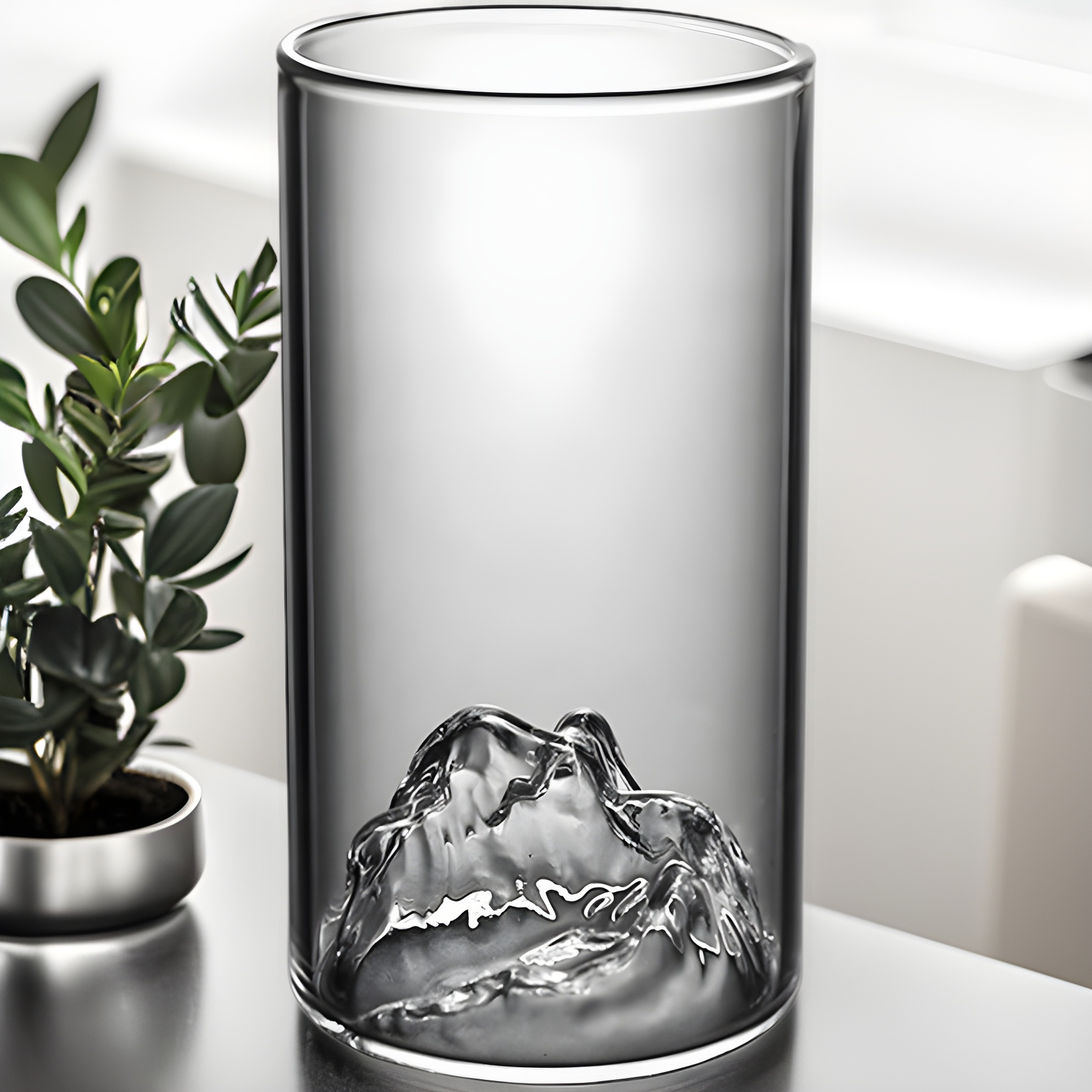High Borosilicate Glass Guanshan Green Tea Cup Creative Transparent Japanese Tibetan Mountain Glass Cup with Handlass Thickened Drinking Cup