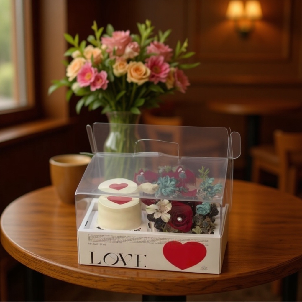 Pastel de PVC transparente yixing, caja de mano cubierta con película, caja de regalo de frutas impermeables, Caja completa, caja de embalaje, día de San Valentín