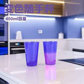 食品级水杯温变色塑料杯餐饮茶杯派对杯批发现代简约