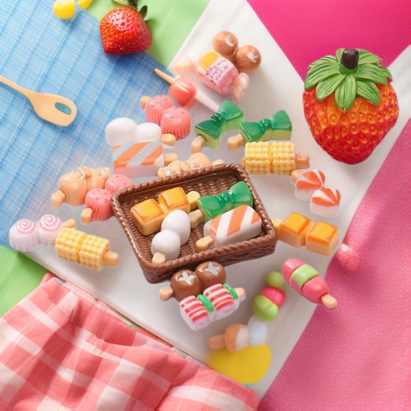 爆款迷你烤串树脂食玩 精致微缩 DIY装饰品仿真烤肠可爱微缩模型