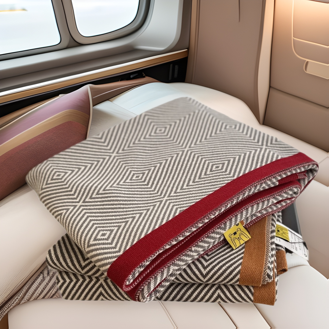 First Class cabin air blanket aircraft blanket office nap pure cotton car blanket high-grade sofa winter blanket
