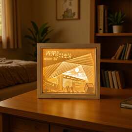 纸雕灯来定制公司宣传校庆周年纪念纸质送礼伴手礼小夜灯文创