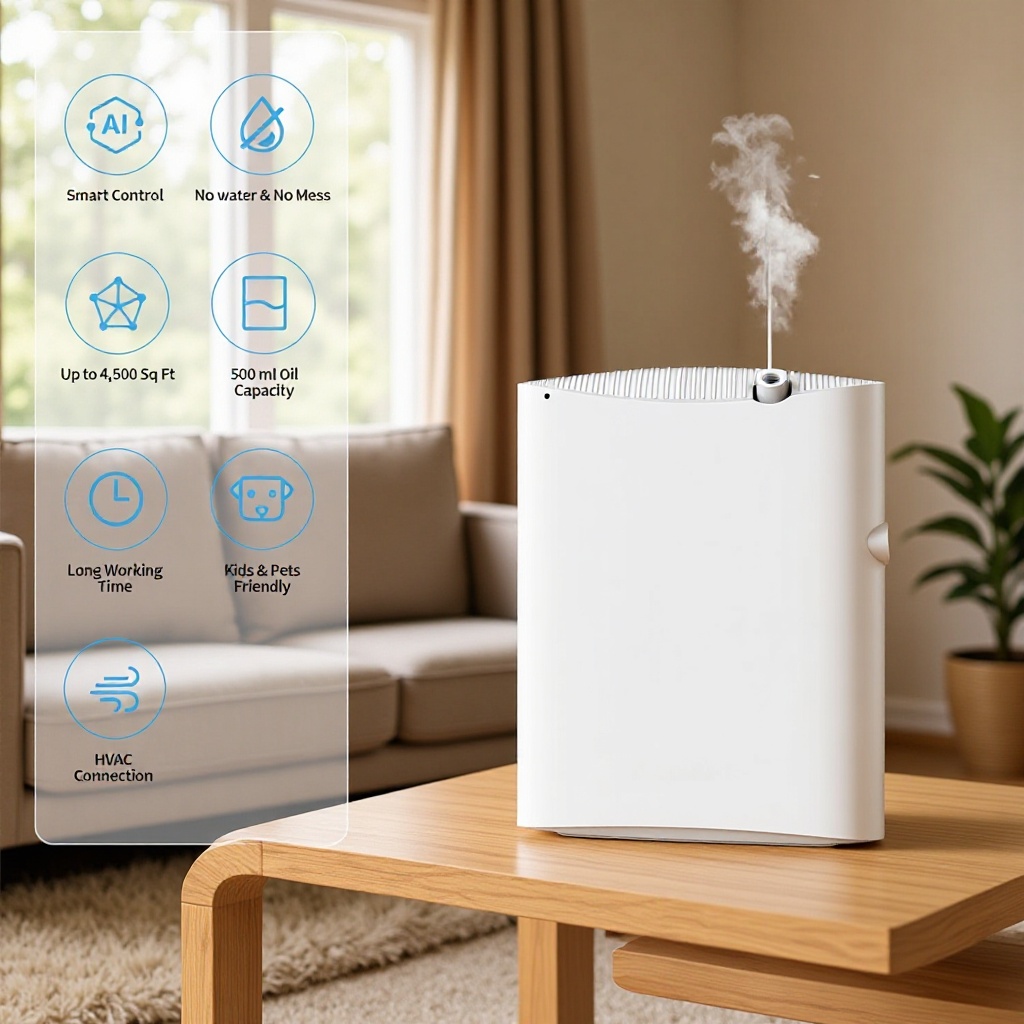 Smart 500ml Essential Oil Diffuser for Hotels and Bars, App-Controlled Fragrance Machine for Large and Medium-Sized Venues, Automatic Fragrance Dispenser