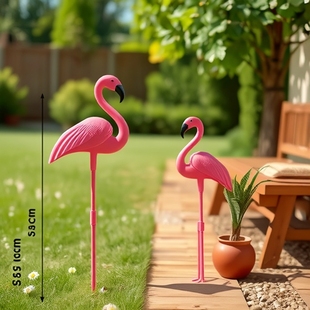 Outdoor courtyard decoration flamingo simulation animal ornaments durable material colorful garden landscape