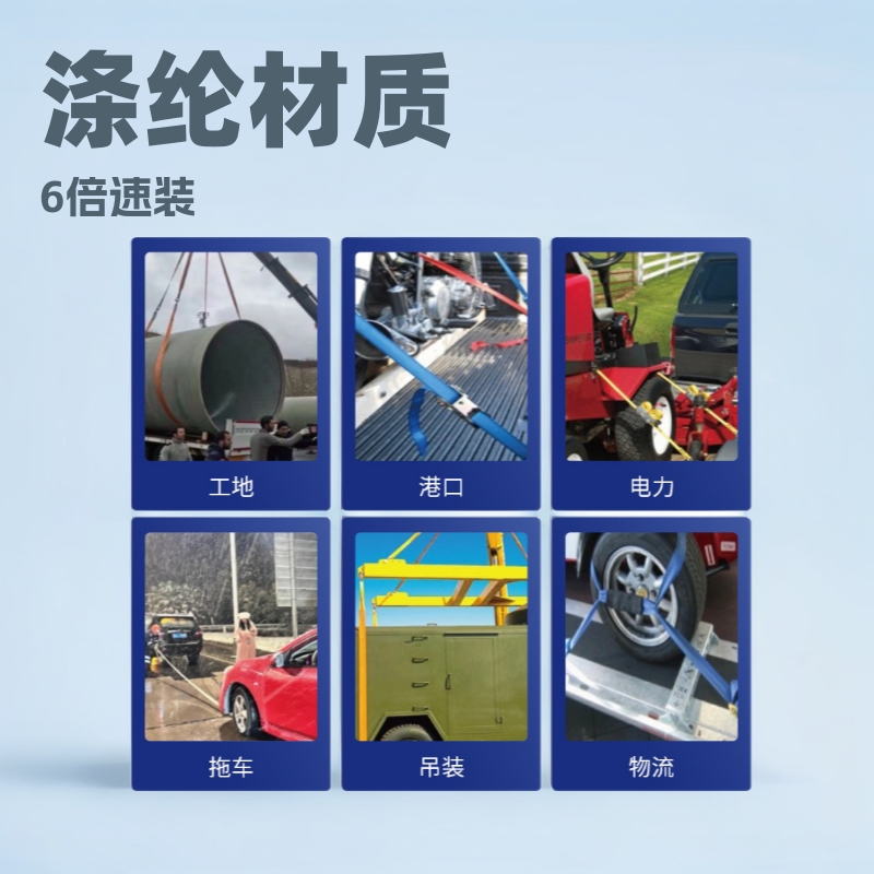 锦特6倍吊装带起重吊带涤纶扁平吊带双头扣工业吊车吊带厂家批发